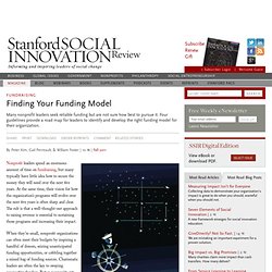 Finding Your Funding Model (September 14, 2011)