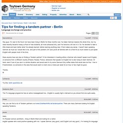 Tips for finding a tandem partner - Berlin