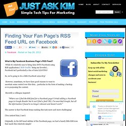 Finding Your Fan Page’s RSS Feed URL on Facebook