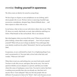 » Finding yourself in spareness