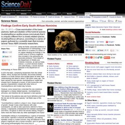 Findings confirm early South African hominins