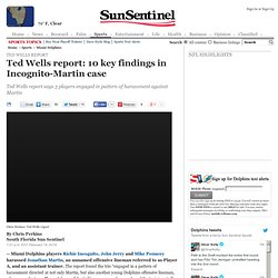 Ted Wells report: 10 key findings in Richie Incognito-Jonathan Martin case