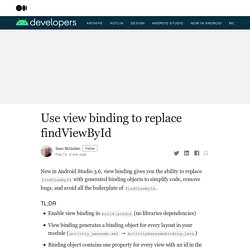 Use view binding to replace findViewById