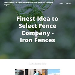 Finest Idea to Select Fence Company - Iron Fences