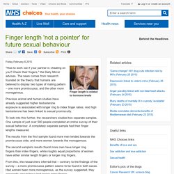 Finger length 'not a pointer' for future sexual behaviour