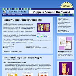 Paper Cone Finger Puppets - Puppets Around the World