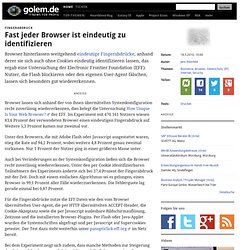 Fingerabdruck: Fast jeder Browser ist eindeutig zu identifizieren