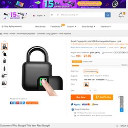 Smart Fingerprint Lock USB Rechargeable Keyless Lock Sales Online #1