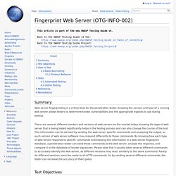 Fingerprint Web Server (OTG-INFO-002)