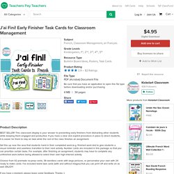 J'ai Fini! Early Finisher Task Cards for Classroom Management