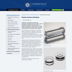 Plastic Surface Finishes - Connecticut Plastics, Inc