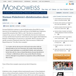 Norman Finkelstein's disinformation about BDS