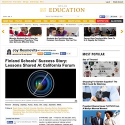 Finland Schools' Success Story: Lessons Shared At California Forum