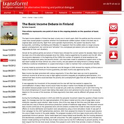 The Basic Income Debate in Finland - Transform Network