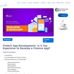Fintech App Development- Is It Too Expensive to Develop a Finance App?