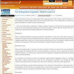 Fire Extinguisher Inspection- What to Look For