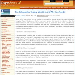 Fire Extinguisher Testing- What it is And Why You Need it
