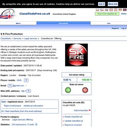 S K Fire Protection: Classified ad