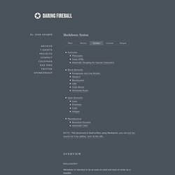 Markdown Syntax Documentation