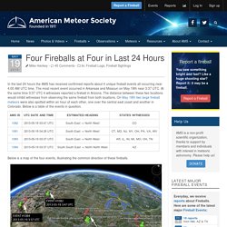 Four Fireballs at Four in Last 24 Hours