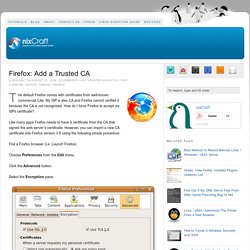 Firefox: Add a Trusted CA