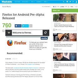 Firefox for Android Pre-Alpha Released