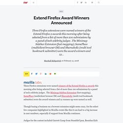 Extend Firefox Award Winners Announced - ReadWriteWeb
