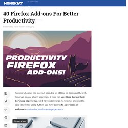 50 Time Saving Firefox Add-ons