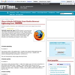 These 8 Hacks Will Make Your Firefox Browser Lightening Fast!