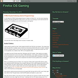HTML5 Audio Followup (Game Programming)