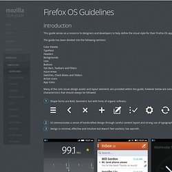 Firefox OS Guidelines — Mozilla Style Guide