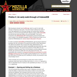 Firefox 4: An early walk-through of IndexedDB