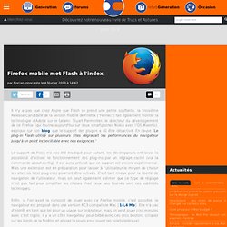 Firefox mobile met Flash à l'index