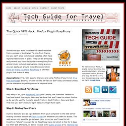 The Quick VPN Hack: Firefox Plugin FoxyProxy