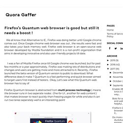 Firefox's Quantum web browser is good but still it needs a boost !