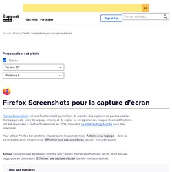 Firefox Screenshots pour la capture d'écran