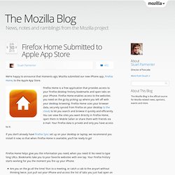 Firefox Home Submitted to Apple App Store