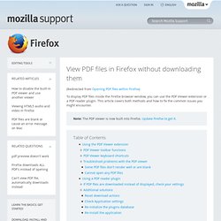 Opening PDF files within Firefox