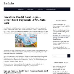 Firestone Credit Card Login – Credit Card Payment: CFNA Auto Care -