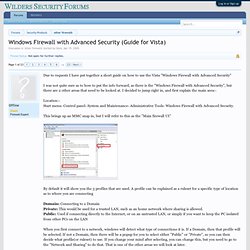 Windows Firewall with Advanced Security (Guide for Vista)