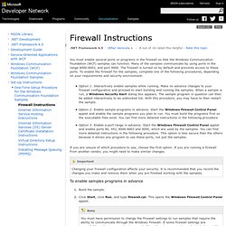 Firewall Instructions