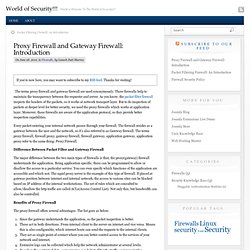 Proxy Firewall and Gateway Firewall: Introduction