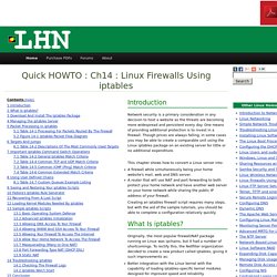 Ch14 : Linux Firewalls Using iptables