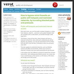How to bypass strict firewalls on public wifi hotspots and restricted networks, by tunneling blocked ports and protocols - verot.net