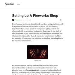 Setting up A Fireworks Shop