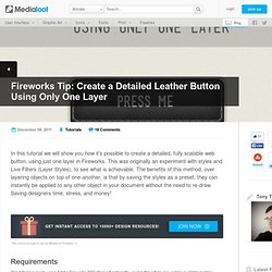 Fireworks Tip: Create a Detailed Leather Button Using Only One Layer