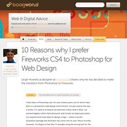 10 Reasons why I prefer Fireworks CS4 to Photoshop for Web Design