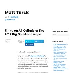 Firing on All Cylinders: The 2017 Big Data Landscape – Matt Turck