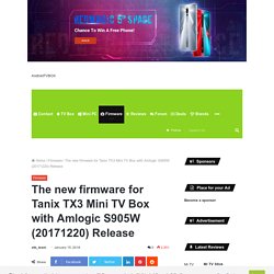 The new firmware for Tanix TX3 Mini TV Box with Amlogic S905W (20171220) Release