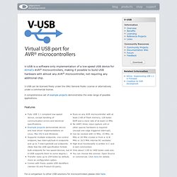 V-USB - A Firmware-Only USB Driver for Atmel AVR Microcontrollers